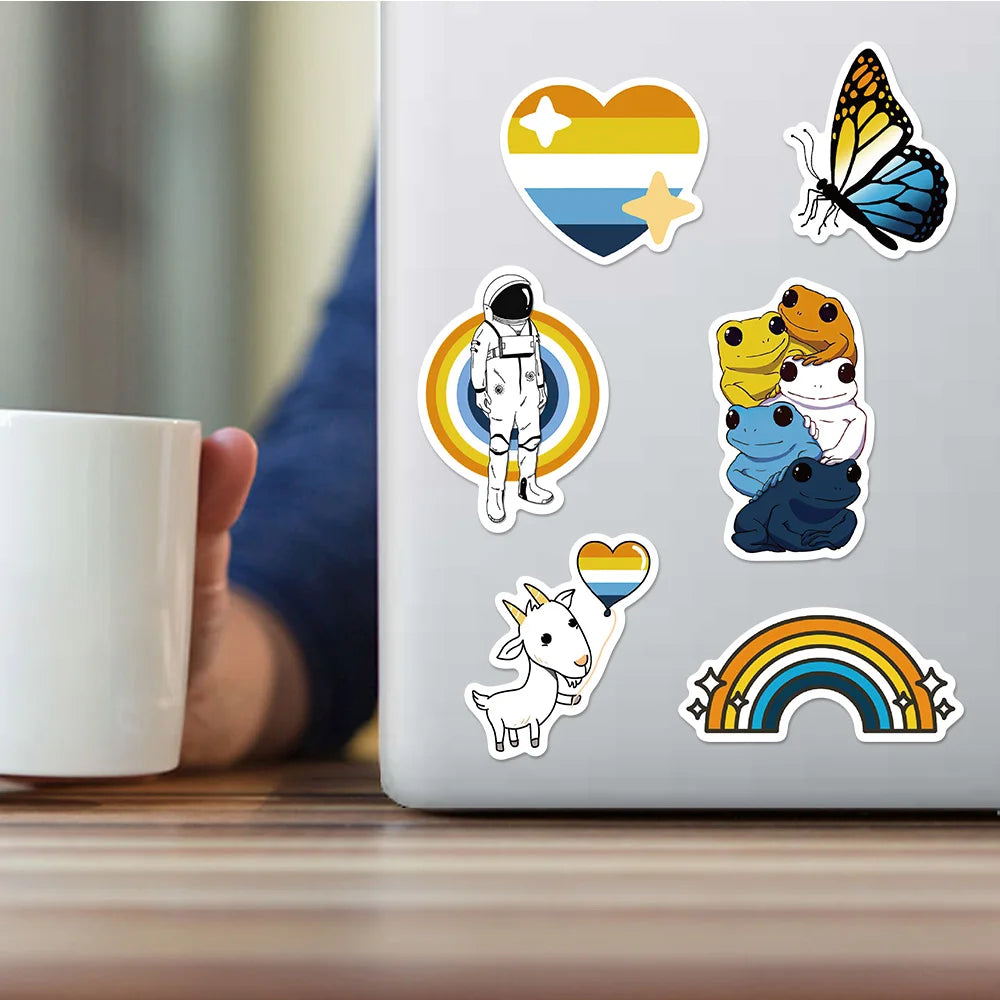 10/25/50pcs Mixed LGBTQ Aroace Pride Lesbian Transgender Sticker Waterproof for Water Bottle Laptop Luggage Guitar Skateboard