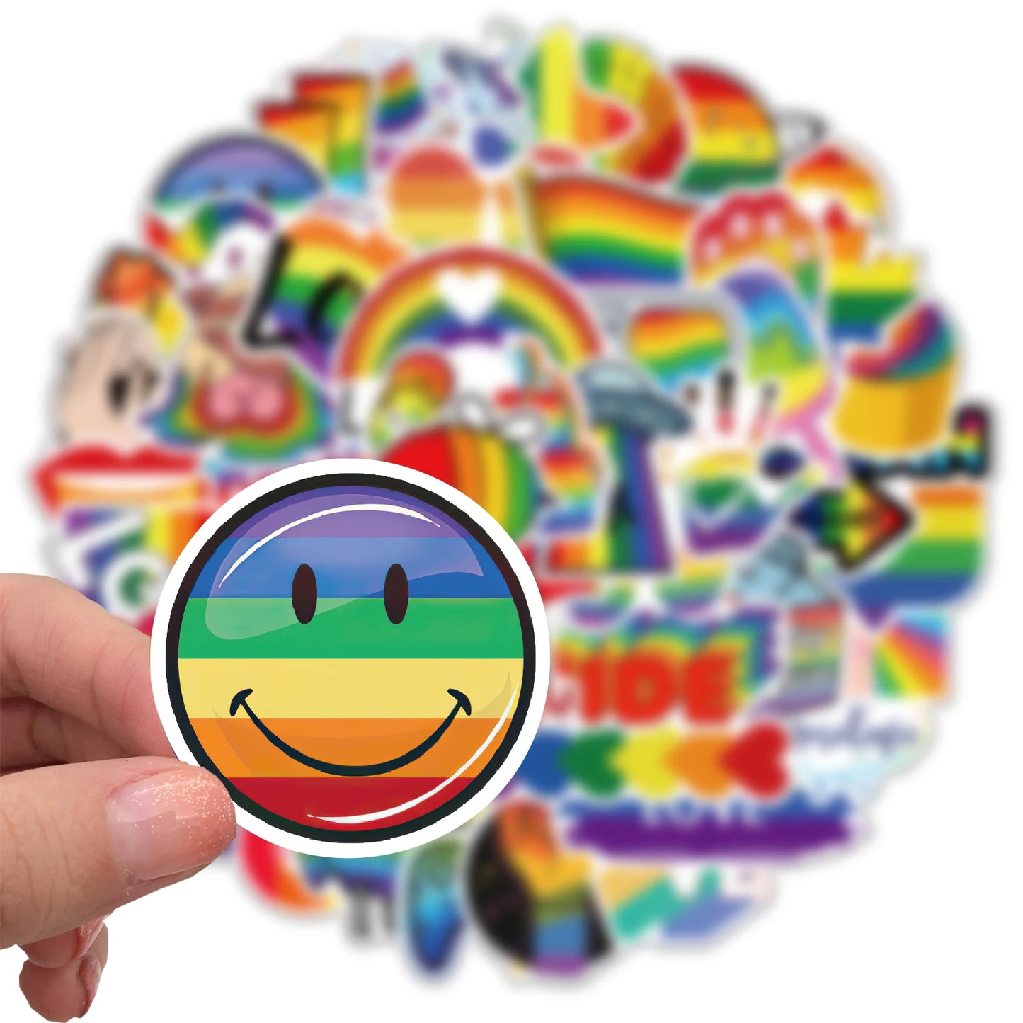 10/25/50pcs Mixed LGBTQ Aroace Pride Lesbian Transgender Sticker Waterproof for Water Bottle Laptop Luggage Guitar Skateboard