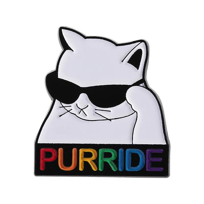 LGBTQ Pride Collect You Are Safe With Me Enamel Pins Rainbow Spaceship UFO Shield Cat Brooches Lapel Badges Jewelry Lover Gifts