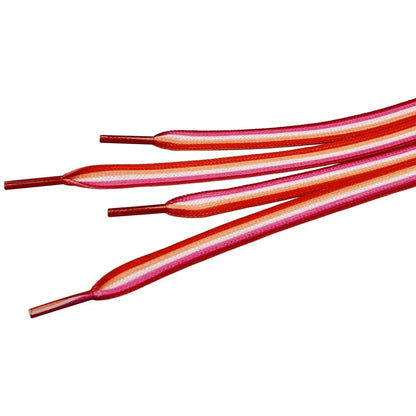Lesbian Sunset Flag Striped Shoelaces - LGBTQ Accessories for Pride Parades & Events, Fits Boots, Sneakers & More!