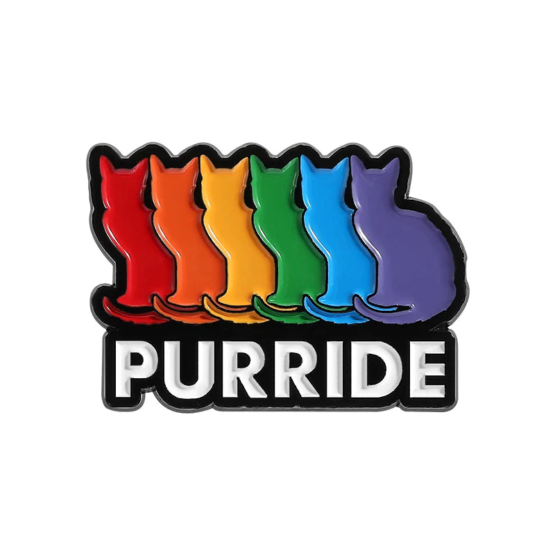 LGBTQ Pride Collect You Are Safe With Me Enamel Pins Rainbow Spaceship UFO Shield Cat Brooches Lapel Badges Jewelry Lover Gifts