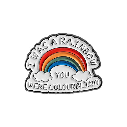 LGBTQ Pride Collect You Are Safe With Me Enamel Pins Rainbow Spaceship UFO Shield Cat Brooches Lapel Badges Jewelry Lover Gifts