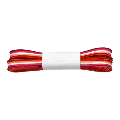 Lesbian Sunset Flag Striped Shoelaces - LGBTQ Accessories for Pride Parades & Events, Fits Boots, Sneakers & More!
