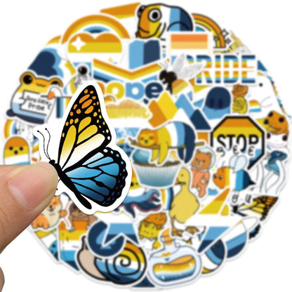 10/25/50pcs Mixed LGBTQ Aroace Pride Lesbian Transgender Sticker Waterproof for Water Bottle Laptop Luggage Guitar Skateboard