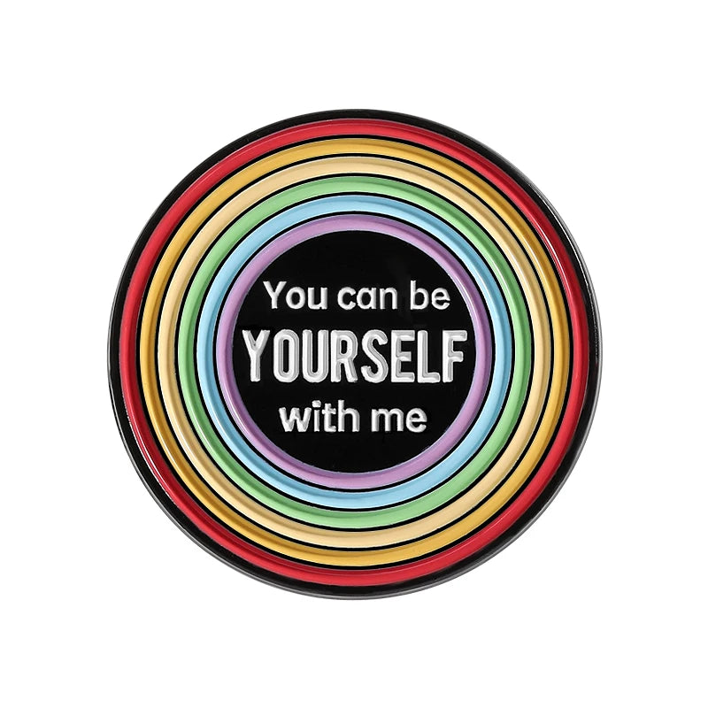 LGBTQ Pride Collect You Are Safe With Me Enamel Pins Rainbow Spaceship UFO Shield Cat Brooches Lapel Badges Jewelry Lover Gifts