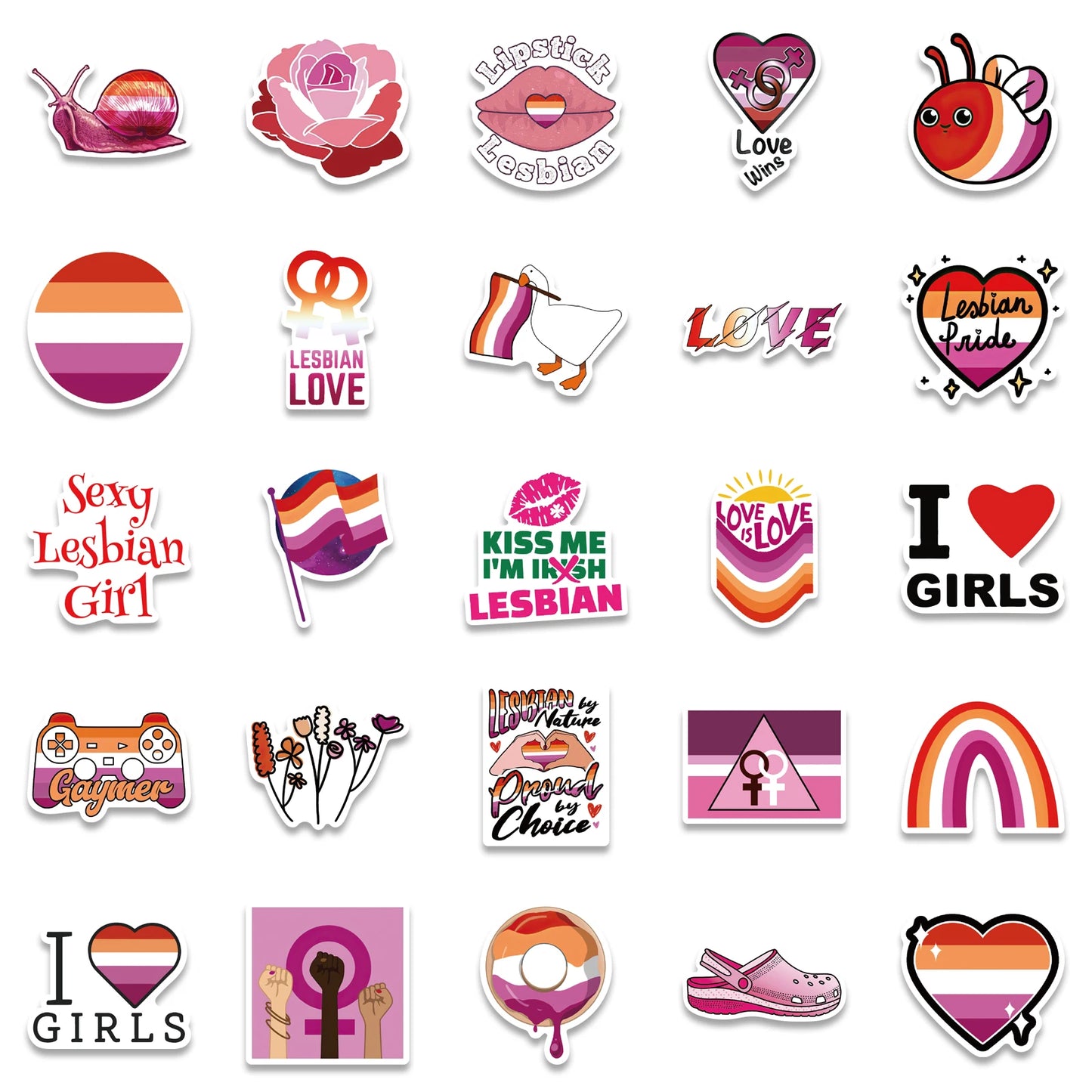 10/25/50pcs Mixed LGBTQ Aroace Pride Lesbian Transgender Sticker Waterproof for Water Bottle Laptop Luggage Guitar Skateboard