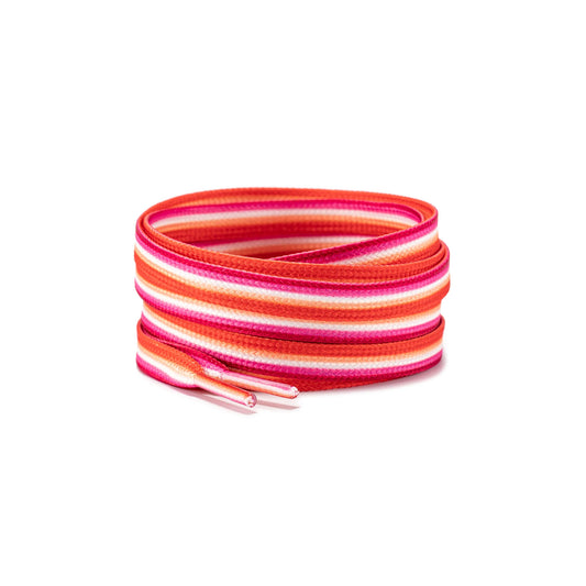 Lesbian Sunset Flag Striped Shoelaces - LGBTQ Accessories for Pride Parades & Events, Fits Boots, Sneakers & More!