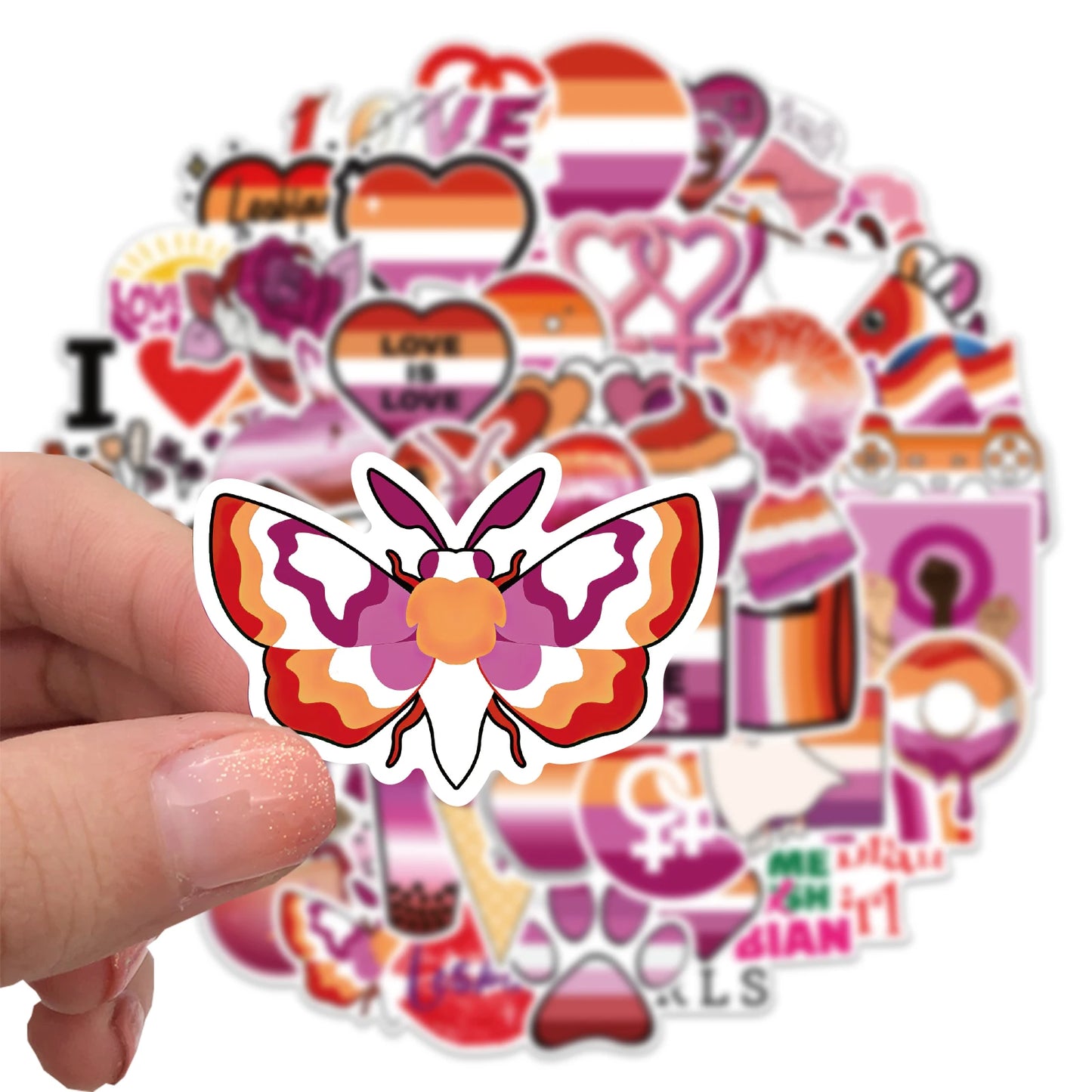 10/25/50pcs Mixed LGBTQ Aroace Pride Lesbian Transgender Sticker Waterproof for Water Bottle Laptop Luggage Guitar Skateboard