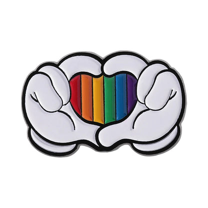 LGBTQ Pride Collect You Are Safe With Me Enamel Pins Rainbow Spaceship UFO Shield Cat Brooches Lapel Badges Jewelry Lover Gifts