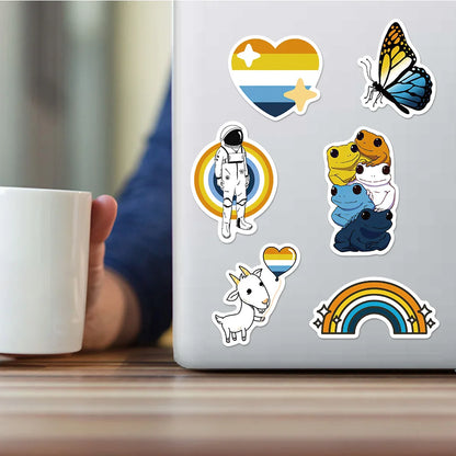 10/25/50pcs Mixed LGBTQ Aroace Pride Lesbian Transgender Sticker Waterproof for Water Bottle Laptop Luggage Guitar Skateboard