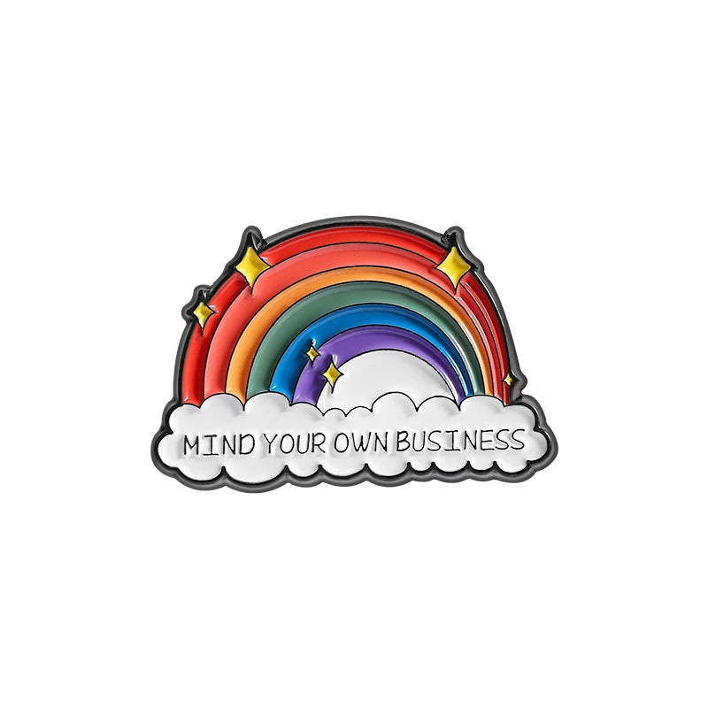 LGBTQ Pride Collect You Are Safe With Me Enamel Pins Rainbow Spaceship UFO Shield Cat Brooches Lapel Badges Jewelry Lover Gifts