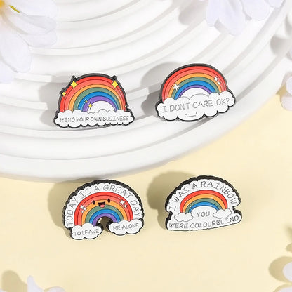 LGBTQ Pride Collect You Are Safe With Me Enamel Pins Rainbow Spaceship UFO Shield Cat Brooches Lapel Badges Jewelry Lover Gifts