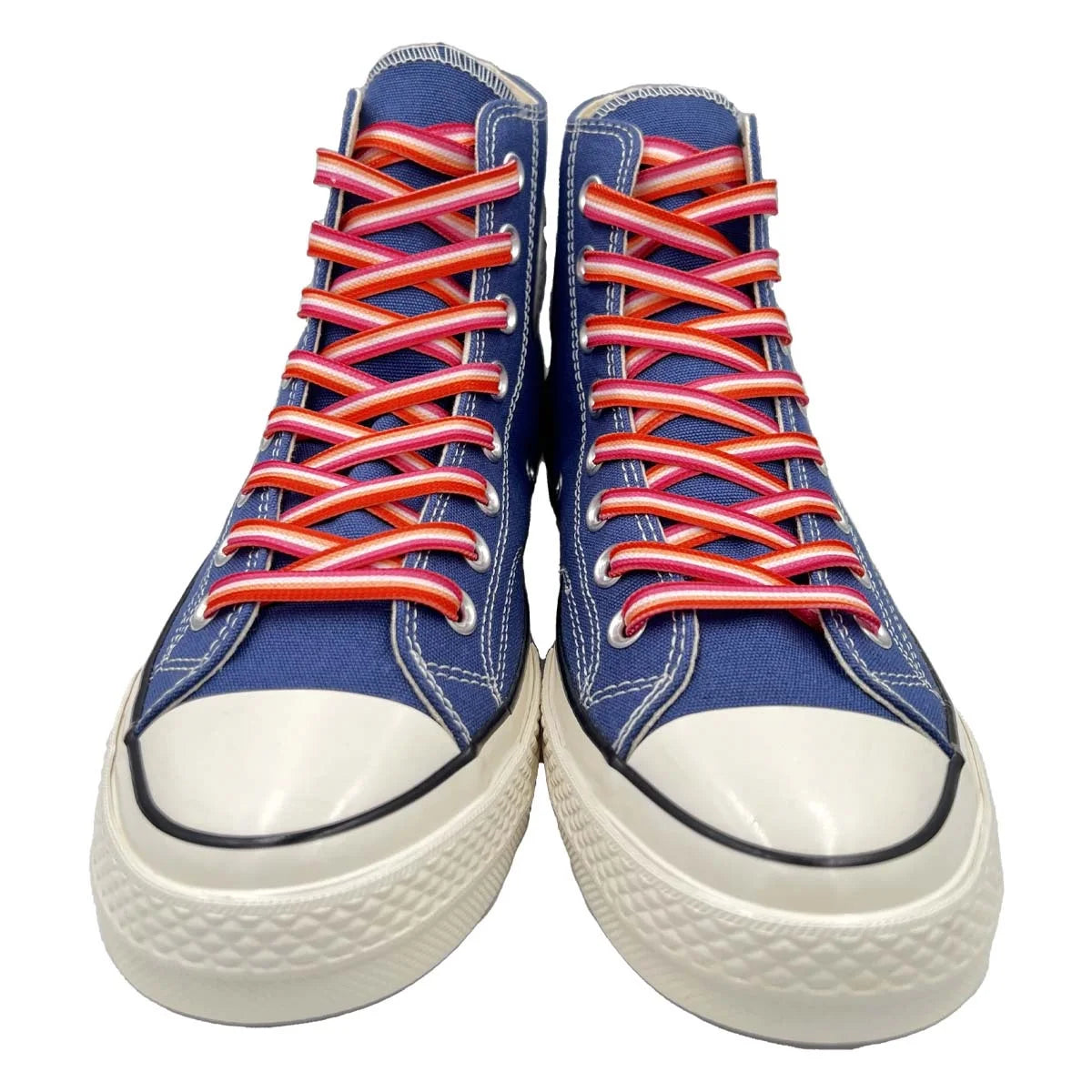 Lesbian Sunset Flag Striped Shoelaces - LGBTQ Accessories for Pride Parades & Events, Fits Boots, Sneakers & More!