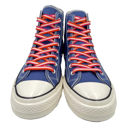 Lesbian Sunset Flag Striped Shoelaces - LGBTQ Accessories for Pride Parades & Events, Fits Boots, Sneakers & More!