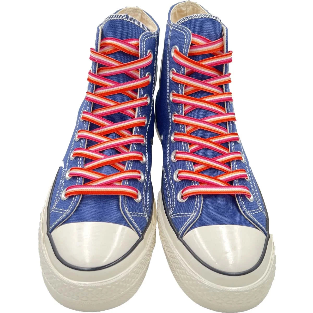 Lesbian Sunset Flag Striped Shoelaces - LGBTQ Accessories for Pride Parades & Events, Fits Boots, Sneakers & More!