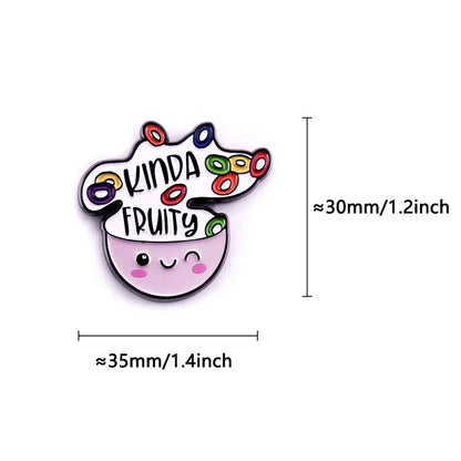 Kinda Fruity Cute Cereal Bowl Enamel Pin