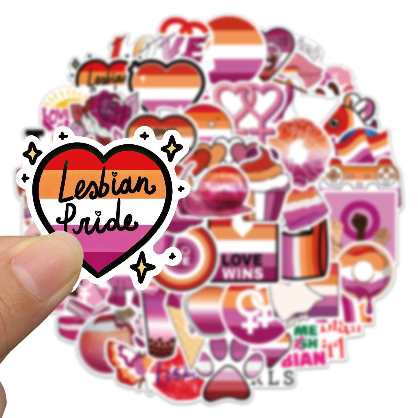 10/25/50pcs Mixed LGBTQ Aroace Pride Lesbian Transgender Sticker Waterproof for Water Bottle Laptop Luggage Guitar Skateboard