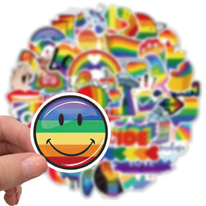10/25/50pcs Mixed LGBTQ Aroace Pride Lesbian Transgender Sticker Waterproof for Water Bottle Laptop Luggage Guitar Skateboard