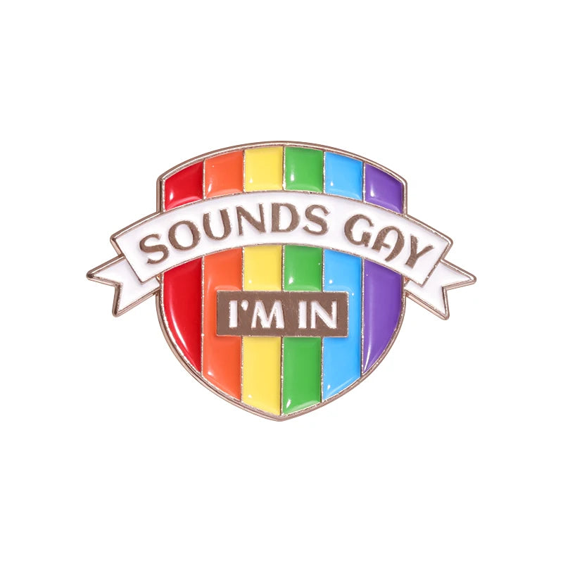 LGBTQ Pride Collect You Are Safe With Me Enamel Pins Rainbow Spaceship UFO Shield Cat Brooches Lapel Badges Jewelry Lover Gifts