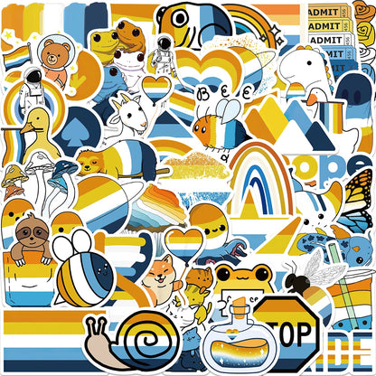 10/25/50pcs Mixed LGBTQ Aroace Pride Lesbian Transgender Sticker Waterproof for Water Bottle Laptop Luggage Guitar Skateboard