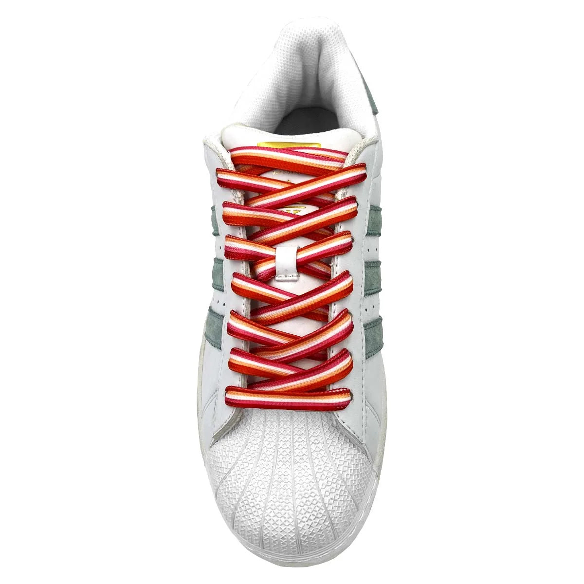 Lesbian Sunset Flag Striped Shoelaces - LGBTQ Accessories for Pride Parades & Events, Fits Boots, Sneakers & More!