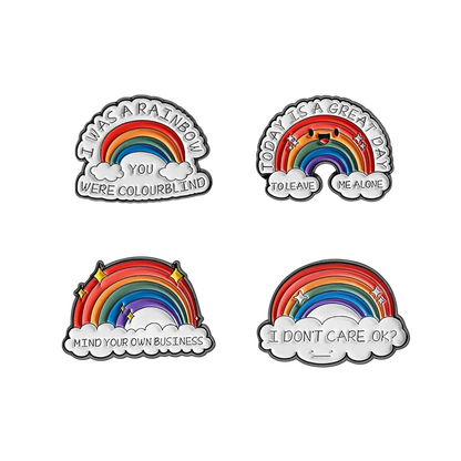 LGBTQ Pride Collect You Are Safe With Me Enamel Pins Rainbow Spaceship UFO Shield Cat Brooches Lapel Badges Jewelry Lover Gifts