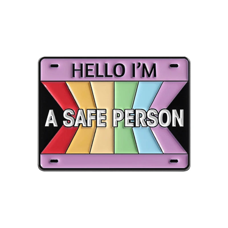 LGBTQ Pride Collect You Are Safe With Me Enamel Pins Rainbow Spaceship UFO Shield Cat Brooches Lapel Badges Jewelry Lover Gifts