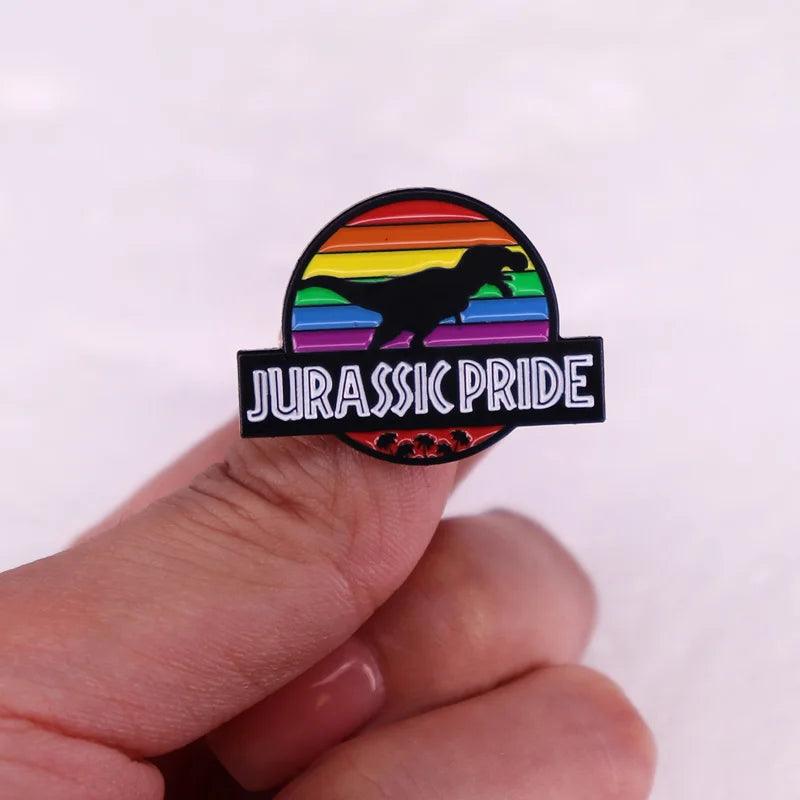 Jurassic pride badge soft Enamel Pin