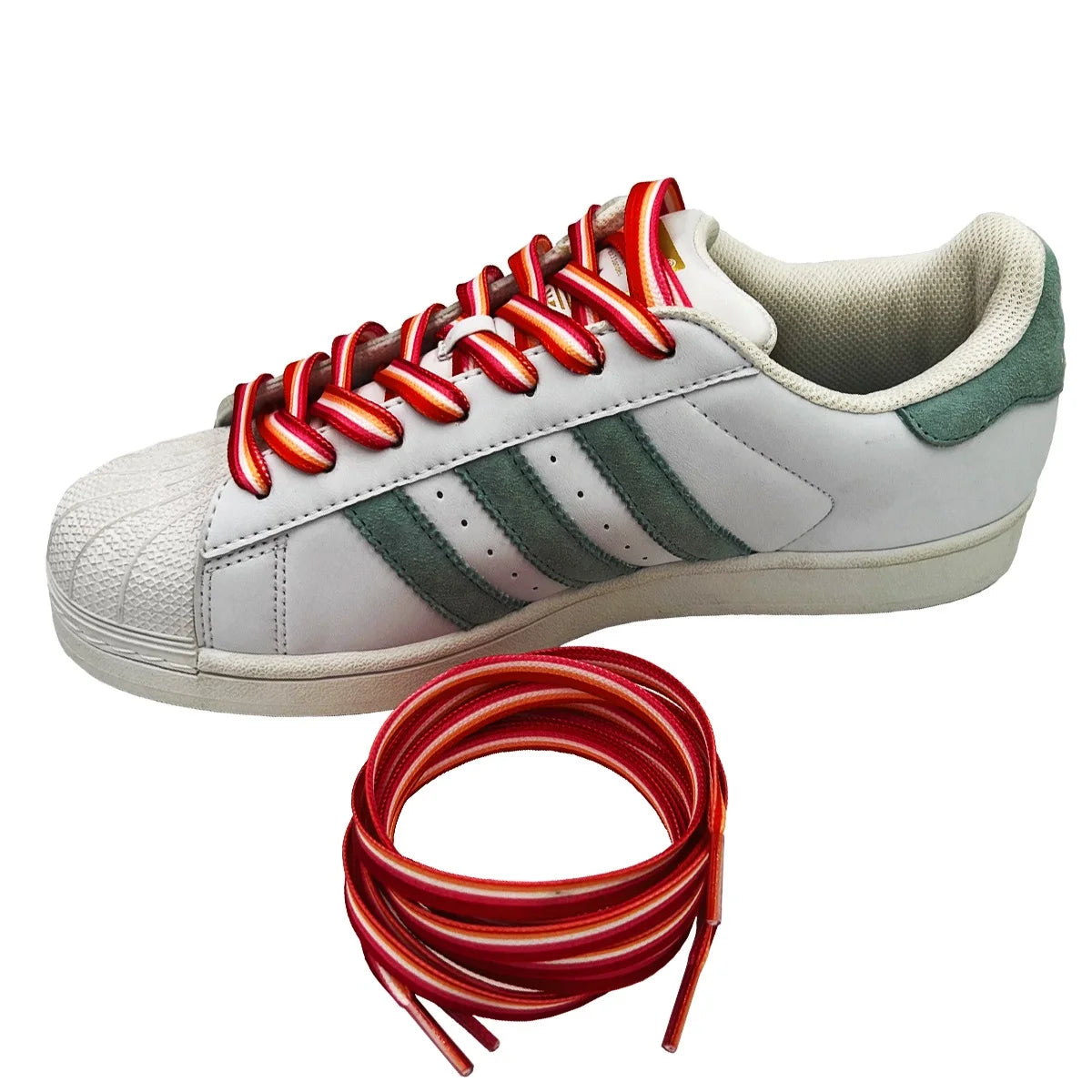 Lesbian Sunset Flag Striped Shoelaces - LGBTQ Accessories for Pride Parades & Events, Fits Boots, Sneakers & More!