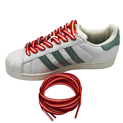 Lesbian Sunset Flag Striped Shoelaces - LGBTQ Accessories for Pride Parades & Events, Fits Boots, Sneakers & More!