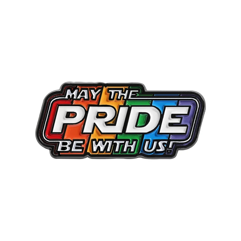 LGBTQ Pride Collect You Are Safe With Me Enamel Pins Rainbow Spaceship UFO Shield Cat Brooches Lapel Badges Jewelry Lover Gifts