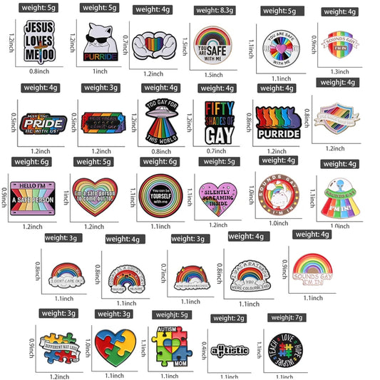 LGBTQ Pride Collect You Are Safe With Me Enamel Pins Rainbow Spaceship UFO Shield Cat Brooches Lapel Badges Jewelry Lover Gifts